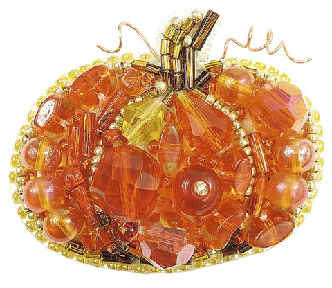 Charivna Mit brošės siuvinėjimo rinkinys „Moliūgas“ – karoliukai Crystal Art