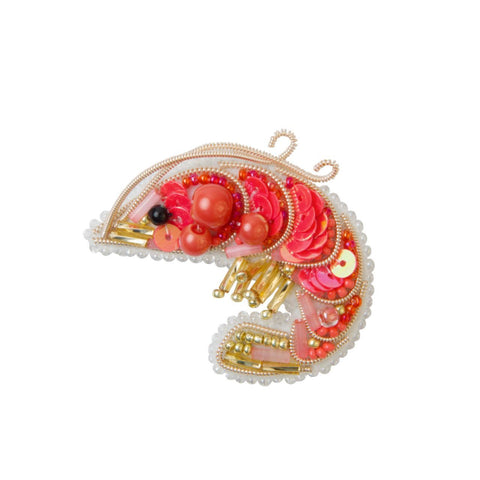 Brošė „Krevetė“ – siuvinėjimo karoliukais rinkinys (Crystal Art)