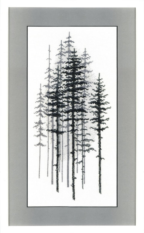 Charivna Mit siuvinėjimo rinkinys mišria technika „Ūkanotas miškas“, 15×29,5 cm