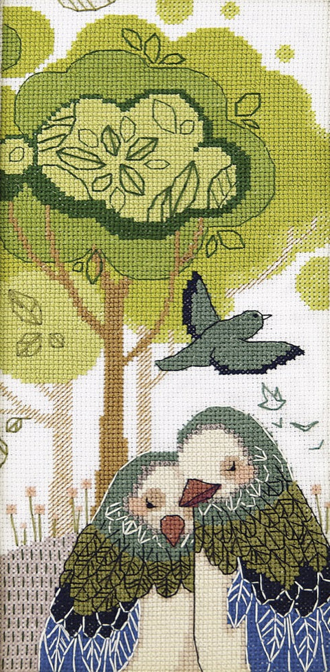 Charivna Mit kryželių rinkinys „Meilės apkabinimai“ — Aida 14, 16 spalvų, 26,5×12,5 cm
