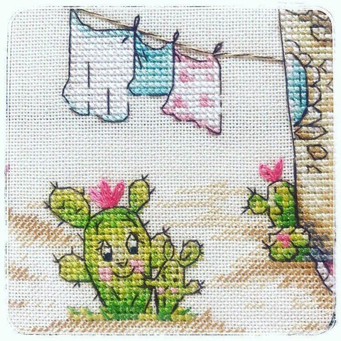 NeoCraft skaičiuojamo kryželio rinkinys „Kaktusai“, 20×23 cm