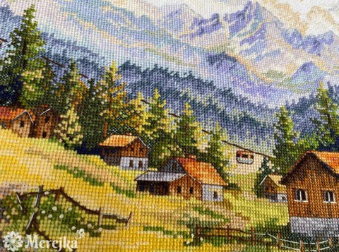 „Chamonix slėnis“ — peizažas siuvinėjimui kryželiu, 30 × 39,5 cm - kaSiulai.lt