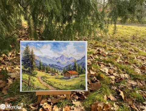 „Chamonix slėnis“ — peizažas siuvinėjimui kryželiu, 30 × 39,5 cm - kaSiulai.lt