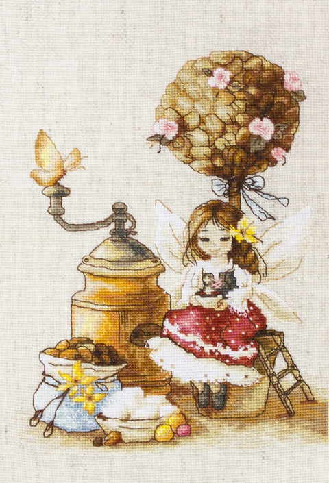 Coffee Fairy SB1132 — siuvinėjimo komplektas kryželiu - kaSiulai.lt