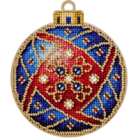 Wonderland Crafts medinis siuvinėjimo kryželiu rinkinys — kalėdinis eglutės žaisliukas