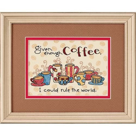 Dimensions siuvinėjimo komplektas „Enough Coffee“, 18×13 cm — kavos mylėtojams - kaSiulai.lt