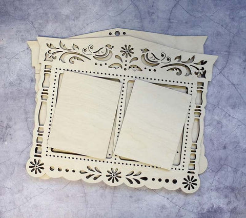 Dviejų nuotraukų fanerinis rėmelis 31×25 ir 10×13 cm - kaSiulai.lt