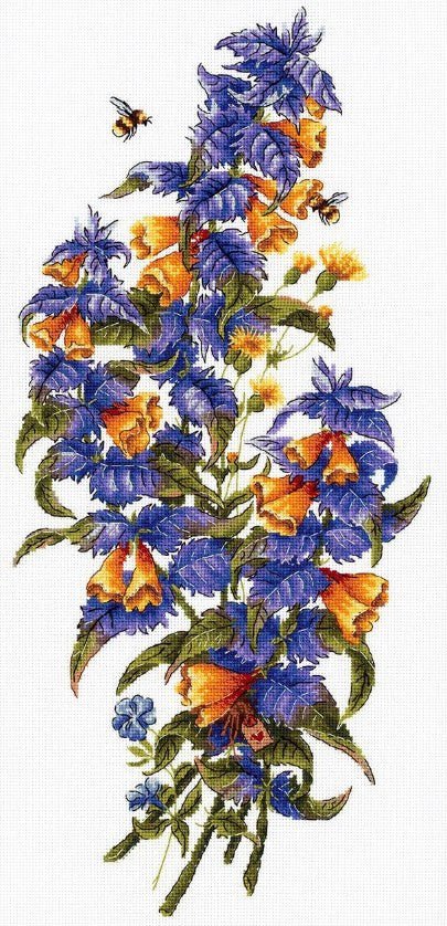 Elegantiškas Melampyrum nemorosum kryželiu siuvinėjimo komplektas - kaSiulai.lt