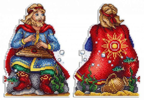 Elegantiškas siuvinėjimo komplektas Aida 14 „Sadko“ – povandeninės karalystės motyvas 17×12 cm - kaSiulai.lt