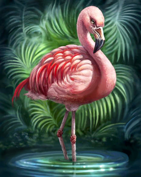 Deimantinės mozaikos rinkinys „Flamingas“ 40 x 50 cm