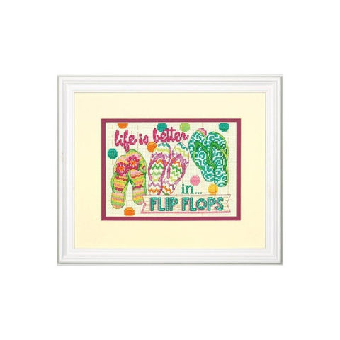 Flip Flops (17.8 x 12.7 cm) - DIMENSIONS siuvinėjimo kryželiu rinkinys - kaSiulai.lt