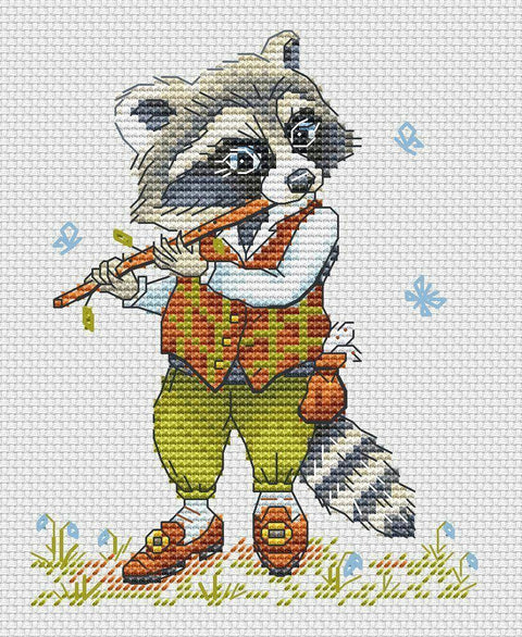 NeoCraft „Miško muzika“ skaičiuoto kryželiu siuvinėjimo rinkinys 12 × 15 cm