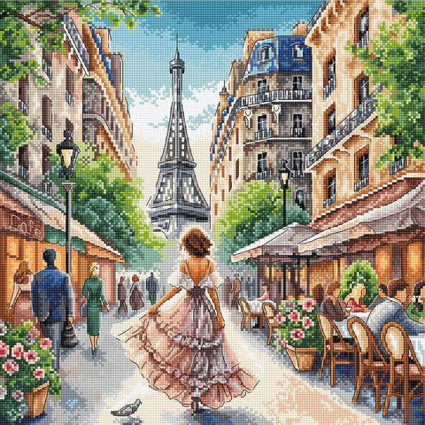 Kryželiu siuvinėjimo rinkinys „From Paris With Love“ ant 16 ct Aida, 66 spalvos, AVA Stitch