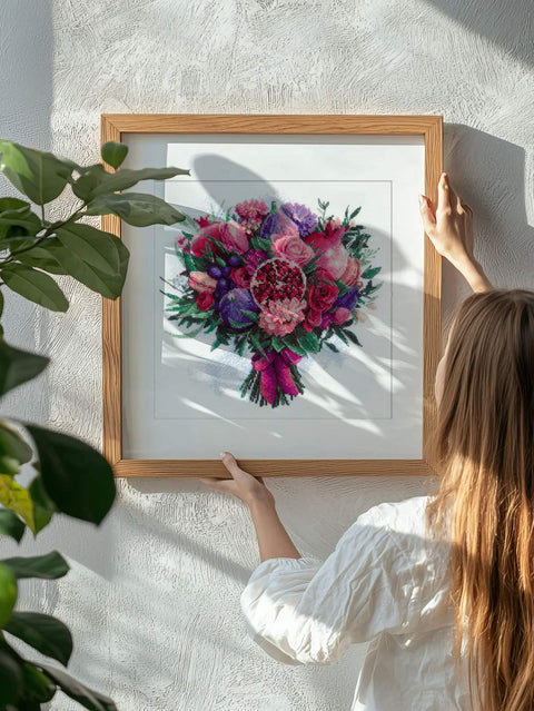RIOLIS "Fruitful Bouquet" siuvinėjimo rinkinys Nr. 2230 — 25×25 cm, 24 spalvų