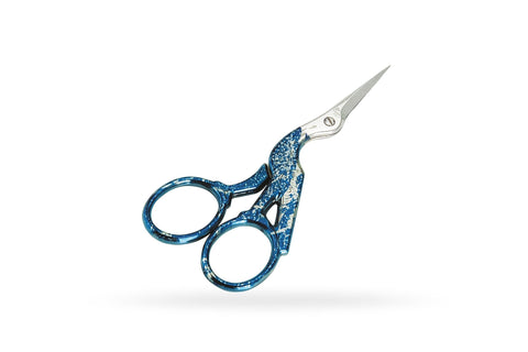 GANDRAS 9 cm siuvinėjimo žirklės su mėlynais ornamentais - kaSiulai.lt