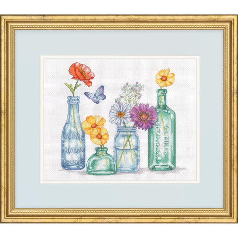 Gėlių stiklainiai (30 x 25 cm) - DIMENSIONS siuvinėjimo kryželiu rinkinys - kaSiulai.lt