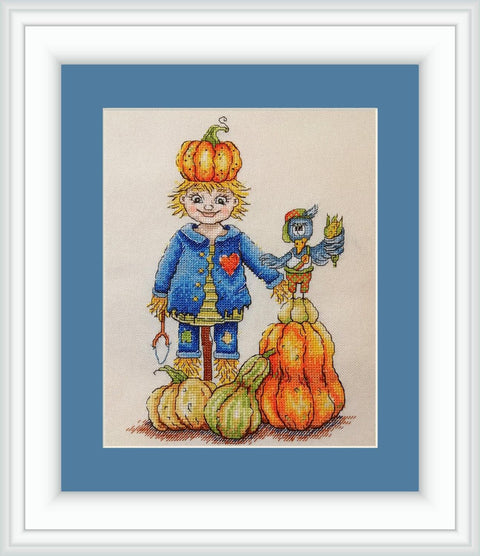 NeoCraft kryželių rinkinys „Moliūgų sargai“ (16×25 cm) – Zweigart audinys