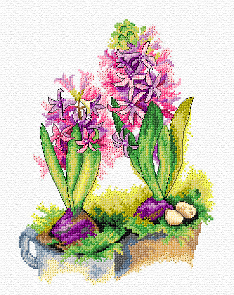 Crafting Spark hiacinto kryželių rinkinys — Aida 16 ct, 18×24 cm, su DMC siūlais