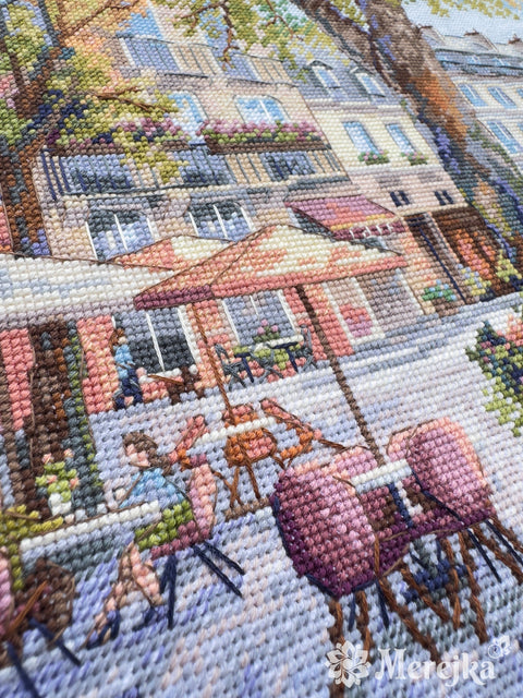 Įkvepiantis siuvinėjimo kryželiu komplektas „Rytmečio šviesa“, 29×39 cm - kaSiulai.lt