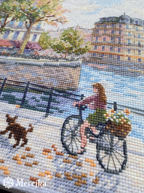 Įkvepiantis siuvinėjimo kryželiu komplektas „Rytmečio šviesa“, 29×39 cm - kaSiulai.lt