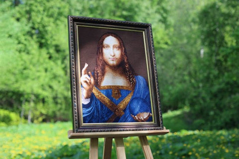 Įspūdingas siuvinėjamas kryželiu paveikslas „Pasaulio Išganytojas“ 39,5×53 cm - kaSiulai.lt
