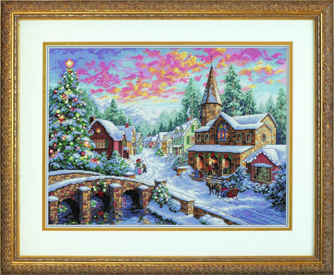 Kalėdos miestelyje (41 x 30 cm) - DIMENSIONS siuvinėjimo kryželiu rinkinys - kaSiulai.lt