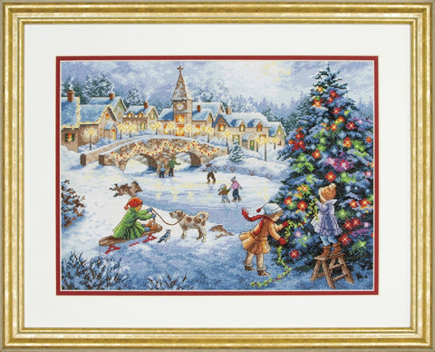 Kalėdų šventė (38 x 28 cm) - DIMENSIONS siuvinėjimo kryželiu rinkinys - kaSiulai.lt