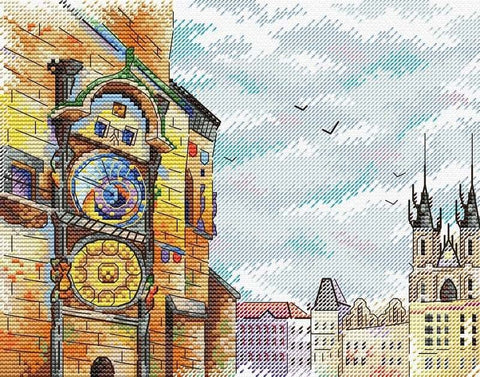 Komplektas siuvinėjimui kryželiu Aida 14 — 25 spalvų, 17×21 cm, su schema - kaSiulai.lt