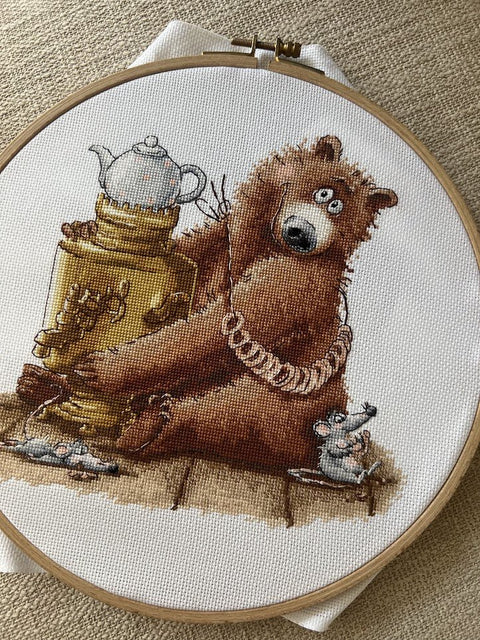 Komplektas siuvinėjimui kryželiu „Arbatėlė“ 20 × 18,5 cm — puiki dovana - kaSiulai.lt