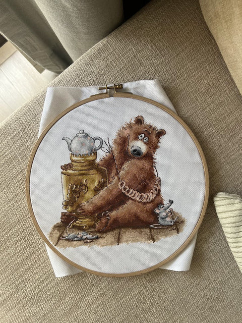 Komplektas siuvinėjimui kryželiu „Arbatėlė“ 20 × 18,5 cm — puiki dovana - kaSiulai.lt
