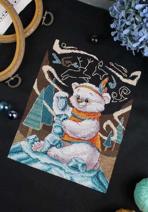 Komplektas siuvinėjimui kryželiu „Ledo bokštas“ 20×15 cm - kaSiulai.lt