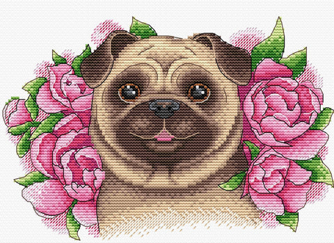 Komplektas siuvinėjimui kryželiu „Žavingas draugas“, Aida 14, 22×16 cm, 18 spalvų - kaSiulai.lt