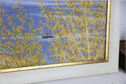 Kvadratinis siuvinėjimo komplektas „Auksinės pakrantės“, 36,8×36,8 cm - kaSiulai.lt