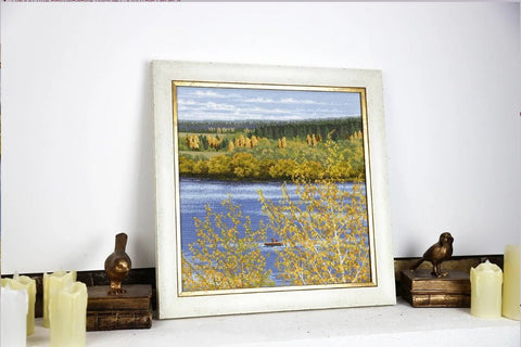 Kvadratinis siuvinėjimo komplektas „Auksinės pakrantės“, 36,8×36,8 cm - kaSiulai.lt
