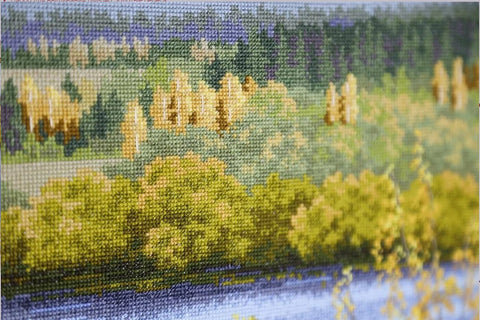 Kvadratinis siuvinėjimo komplektas „Auksinės pakrantės“, 36,8×36,8 cm - kaSiulai.lt