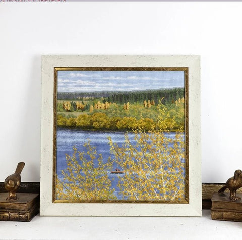 Kvadratinis siuvinėjimo komplektas „Auksinės pakrantės“, 36,8×36,8 cm - kaSiulai.lt