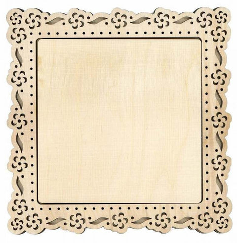 Kvadratinis siuvinėjimo rėmelis „Summer“ 20×20 (vidus 15×15), fanera 4 mm - kaSiulai.lt
