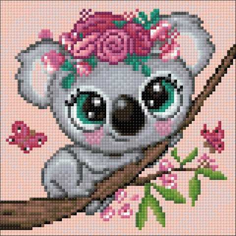Deimantinės mozaikos rinkinys „Mažoji koala“ 20 x 20 cm
