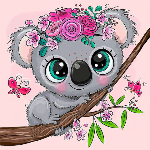 Deimantinės mozaikos rinkinys „Mažoji koala“ 20 x 20 cm