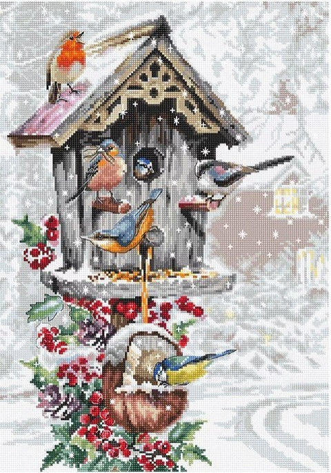 Luca-S siuvinėjimo rinkinys Bird House SB2399 25x36cm - kaSiulai.lt