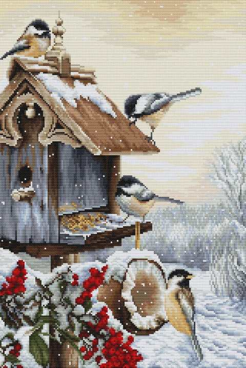 Luca-S siuvinėjimo rinkinys Bird House SBU4021 25.5x38cm - kaSiulai.lt