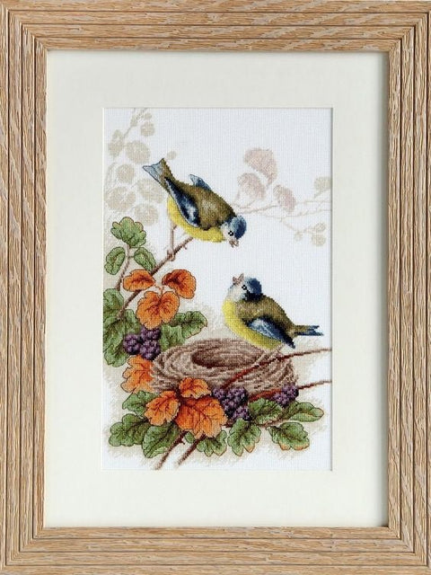 Luca-S siuvinėjimo rinkinys Birds in nest SB215 20x30,5cm - kaSiulai.lt