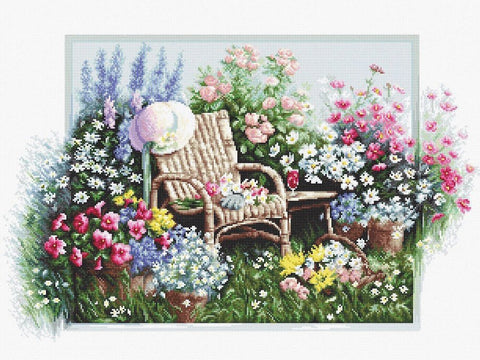Luca-S siuvinėjimo rinkinys Blooming Garden SB2344 43x28cm - kaSiulai.lt