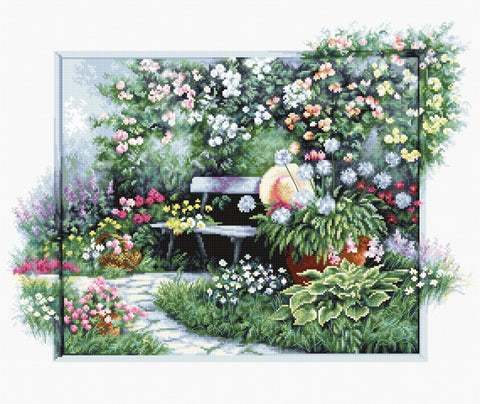 Luca-S siuvinėjimo rinkinys Blooming Garden SBU4012 44.5x32.5cm - kaSiulai.lt