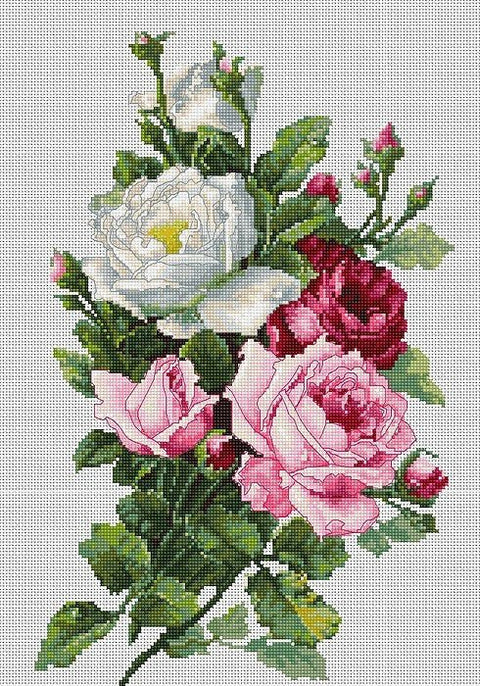 Luca-S siuvinėjimo rinkinys Bouquet of Roses SBA22855 21,5x33,5cm - kaSiulai.lt