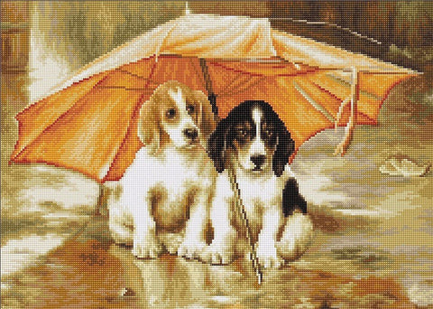 Luca-S siuvinėjimo rinkinys Couple under an Umbrella SB550 30,5x22cm - kaSiulai.lt