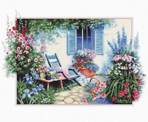 Luca-S siuvinėjimo rinkinys Flower Garden SB2342 42x28cm - kaSiulai.lt
