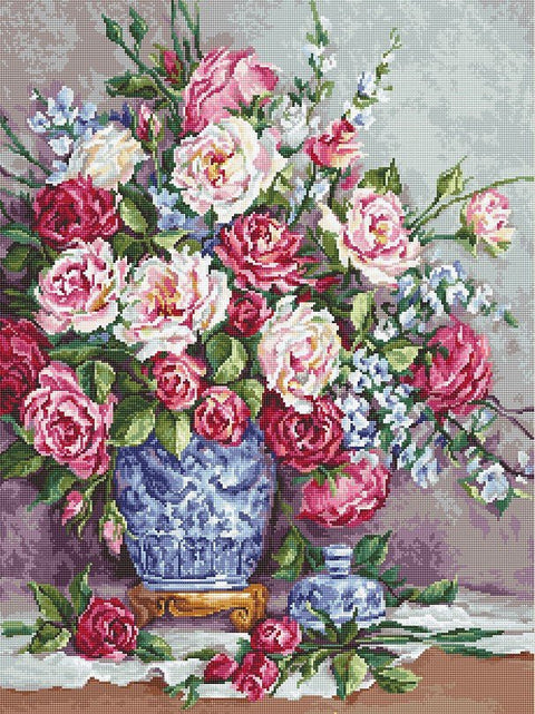 Luca-S siuvinėjimo rinkinys HER MAJESTY'S ROSES SB605 43.5x32.5cm - kaSiulai.lt