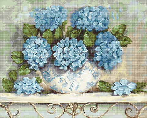 Luca-S siuvinėjimo rinkinys Hydrangeas SBA2328 43.5x35cm - kaSiulai.lt