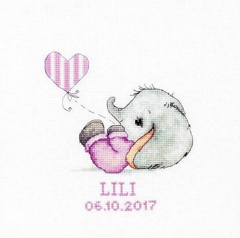 Luca-S siuvinėjimo rinkinys - metrikas - Baby Girl SB1133 14x15,5cm - kaSiulai.lt